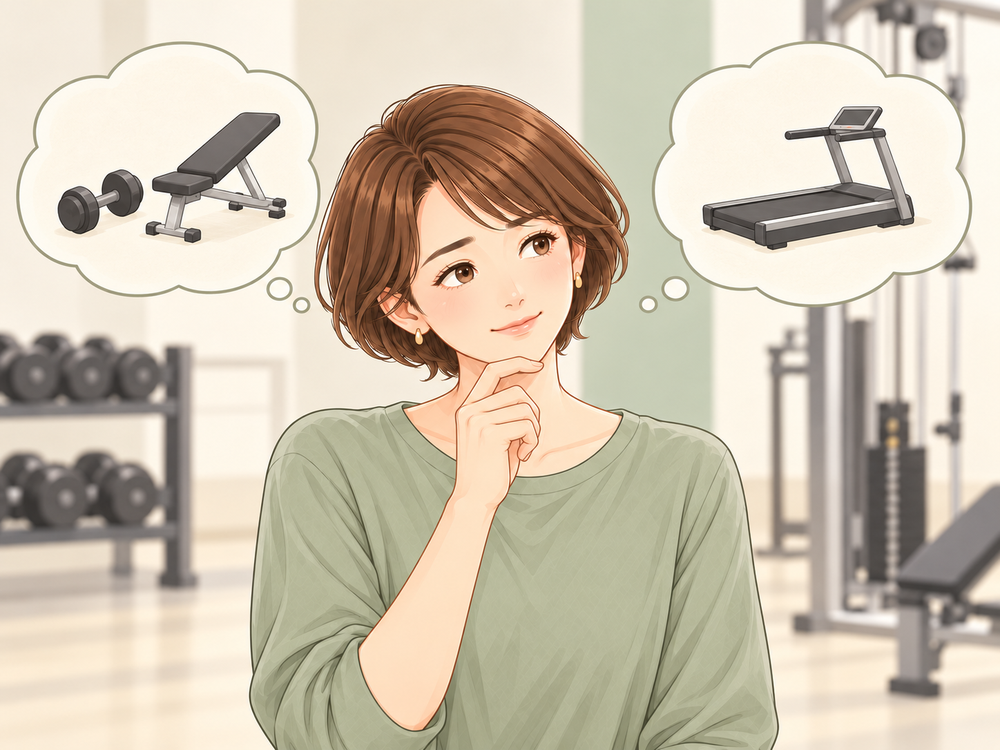 ジム選びを比較するイラスト